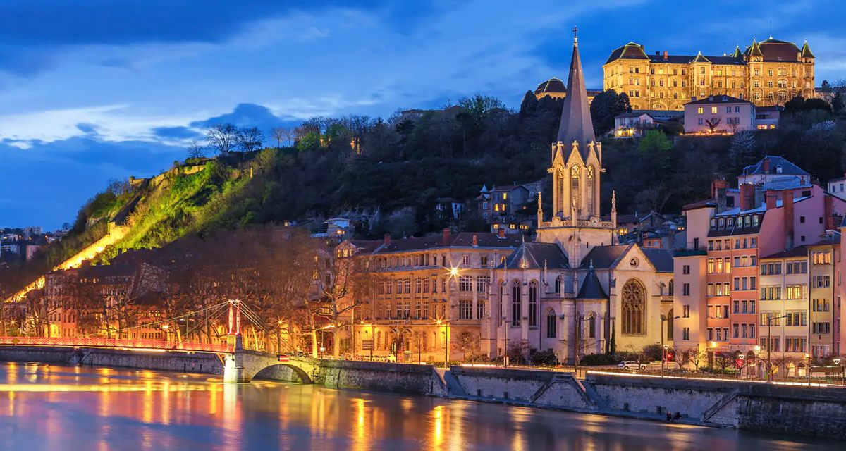Lyon at dusk