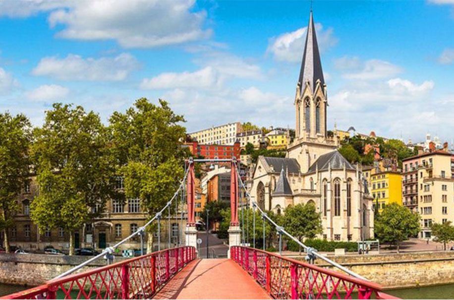 Lyon footbridge over the Saône